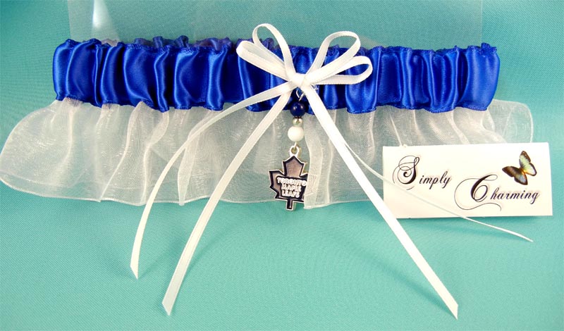 Toronto Maple Leafs Inspired Garter with Licensed Charm